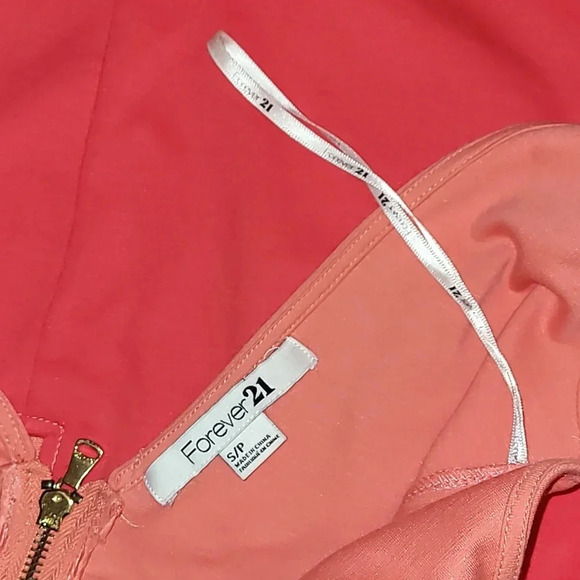 Forever 21 women's small mini dress pink coral tank top cocktail night LOT C2 - Picture 5 of 5
